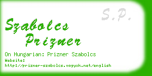 szabolcs prizner business card